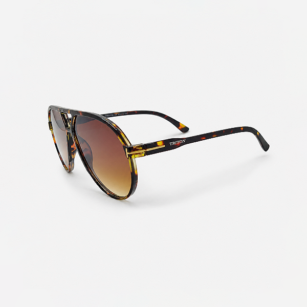 ÓCULOS DE SOL TRITON EYEWEAR AVIADOR ACETATO MARROM TARTARUGA