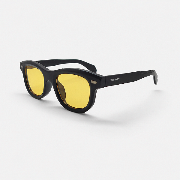 ÓCULOS DE SOL TRITON EYEWEAR QUADRADO ACETATO PRETO