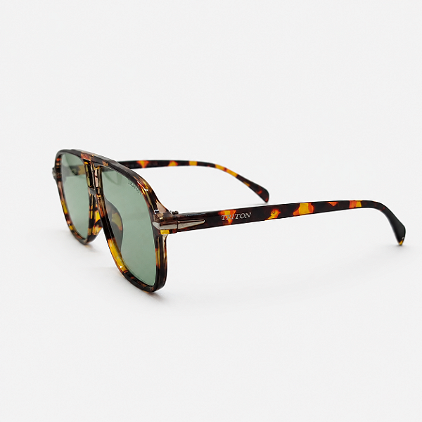 ÓCULOS DE SOL TRITON EYEWEAR AVIADOR ACETATO MARROM TARTARUGA