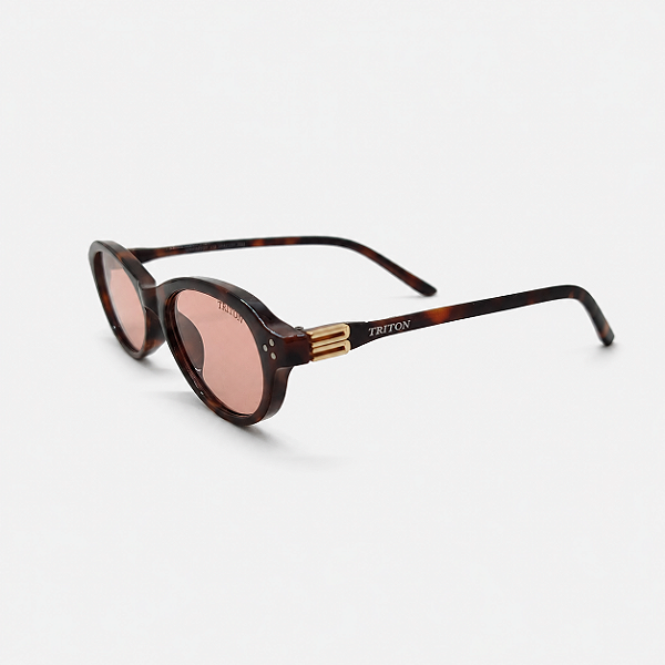 ÓCULOS DE SOL TRITON EYEWEAR OVAL ACETATO MARROM TARTARUGA
