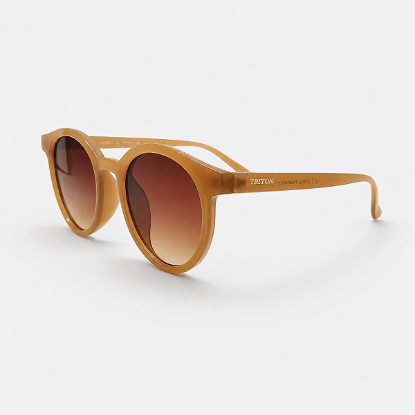 ÓCULOS DE SOL TRITON EYEWEAR REDONDO ACETATO NUDE