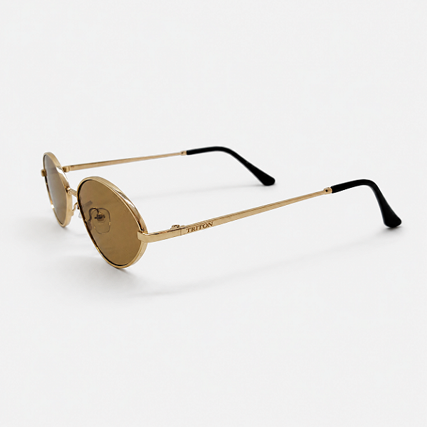 ÓCULOS DE SOL TRITON EYEWEAR OVAL ACETATO DOURADO