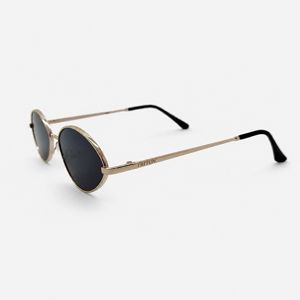 ÓCULOS DE SOL TRITON EYEWEAR OVAL METAL DOURADO