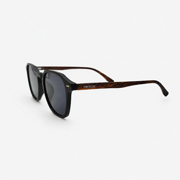 ÓCULOS DE SOL TRITON EYEWEAR QUADRADO ACETATO PRETO FOSCO