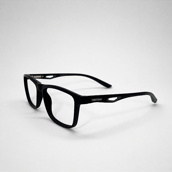 ARMAÇÃO DE GRAU CLIP-ON TRITON EYEWEAR RETANGULAR ACETATO PRETO