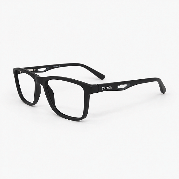 ARMAÇÃO DE GRAU CLIP-ON TRITON EYEWEAR RETANGULAR ACETATO PRETO
