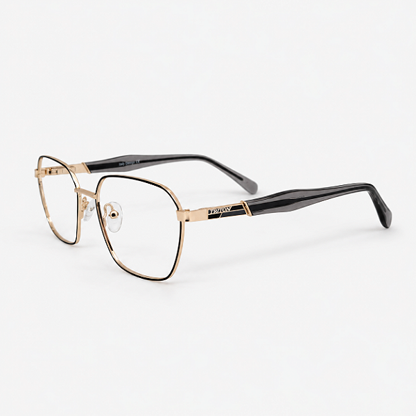 ARMAÇÃO DE GRAU TRITON EYEWEAR QUADRADO DOURADO COM PRETO