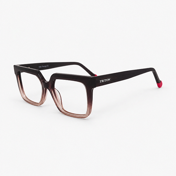 ARMAÇÃO DE GRAU TRITON EYEWEAR QUADRADO ACETATO ROXO COM BEGE
