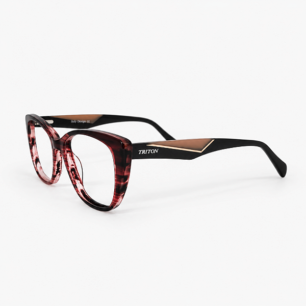 ARMAÇÃO DE GRAU TRITON EYEWEAR GATINHO ACETATO VINHO