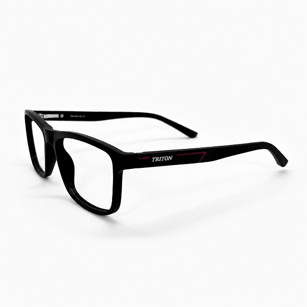 ARMAÇÃOS DE GRAU CLIP-ON TRITON EYEWEAR RETANGULAR ACETATO PRETO