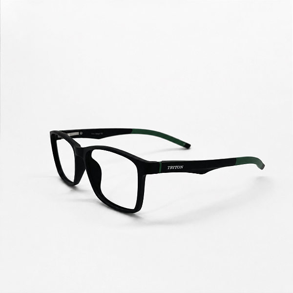 ARMAÇÃO DE GRAU CLIP-ON TRITON EYEWEAR RETANGULAR ACETATO PRETO