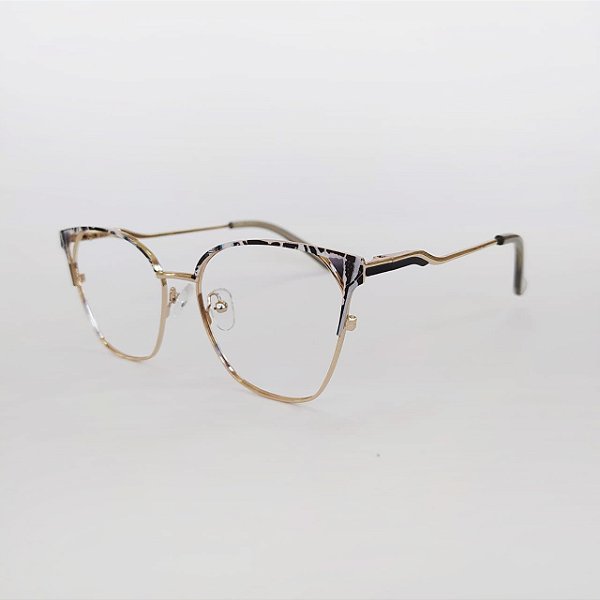 ARMAÇÃO DE GRAU TRITON EYEWEAR GATINHO METAL DOURADO