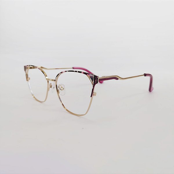 ARMAÇÃO DE GRAU TRITON EYEWEAR GATINHO METAL DOURADO