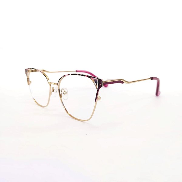 ARMAÇÃO DE GRAU TRITON EYEWEAR GATINHO METAL DOURADO
