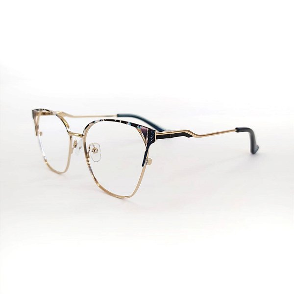 ARMAÇÃO DE GRAU TRITON EYEWEAR GATINHO METAL DOURADO