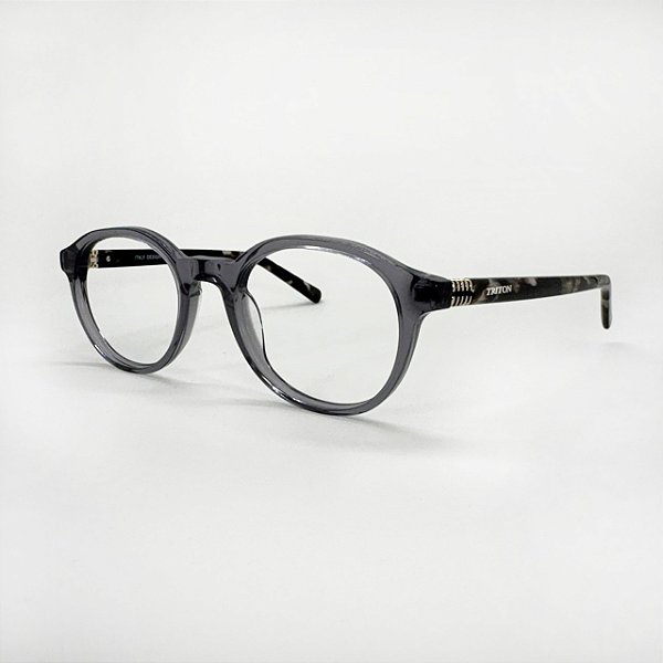 ARMAÇÃO DE GRAU TRITON EYEWEAR REDONDO ACETATO CINZA ESCURO