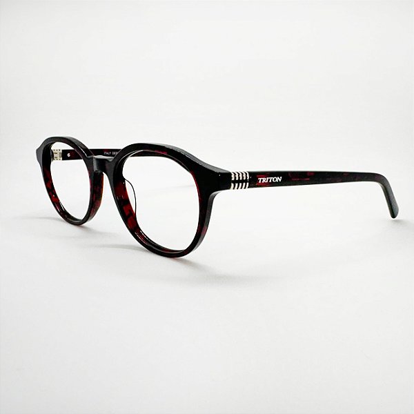 ARMAÇÃO DE GRAU TRITON EYEWEAR REDONDO ACETATO VERMELHO