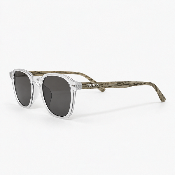 ÓCULOS DE SOL TRITON EYEWEAR QUADRADO ACETATO BRANCO TRANSPARENTE