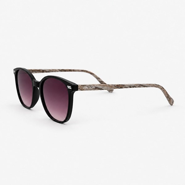 ÓCULOS DE SOL TRITON EYEWEAR QUADRADO ACETATO PRETO