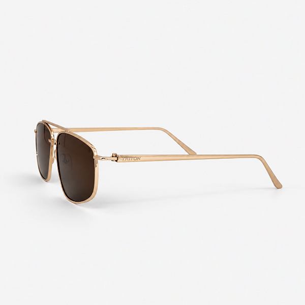 ÓCULOS DE SOL TRITON EYEWEAR RETANGULAR METAL DOURADO
