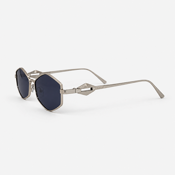 ÓCULOS DE SOL TRITON EYEWEAR HEXAGONAL METAL PRATA