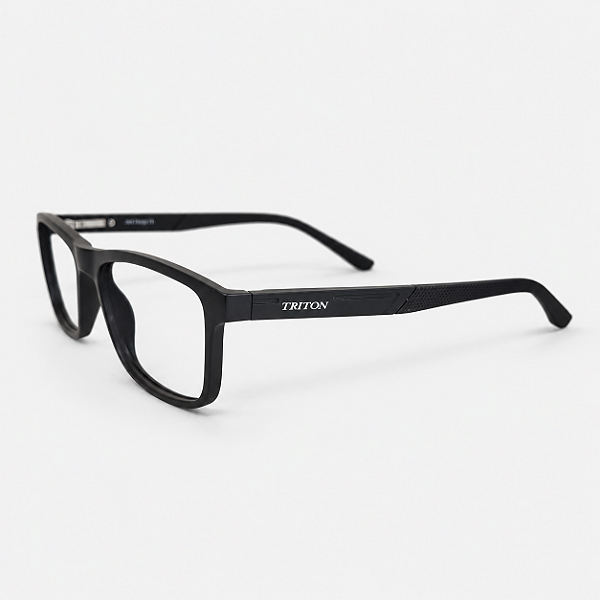 ARMAÇÃO DE GRAU CLIP-ON TRITON EYEWEAR RETANGULAR ACETATO PRETO