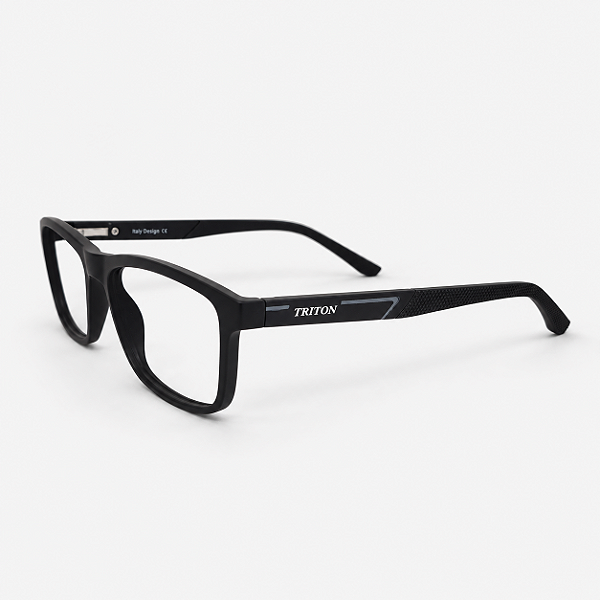 ARMAÇÃOS DE GRAU TRITON EYEWEAR RETANGULAR ACETATO PRETO
