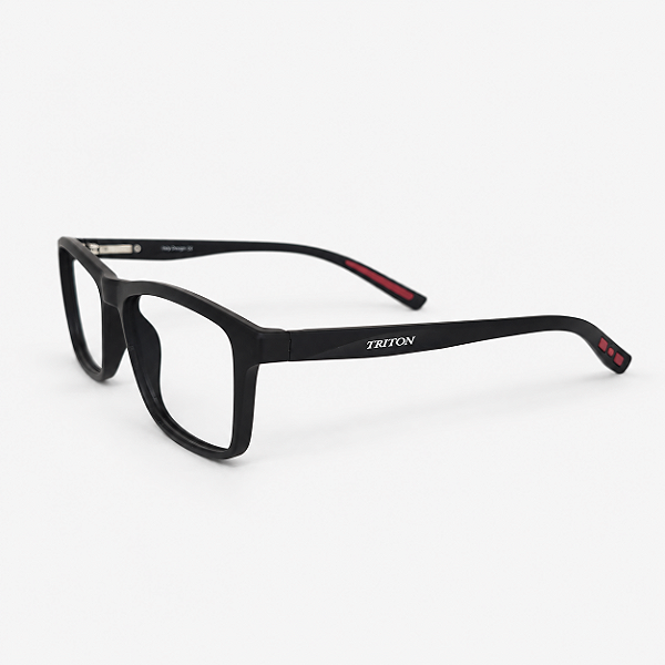 ARMAÇÃO DE GRAU CLIP-ON TRITON EYEWEAR RETANGULAR ACETATO PRETO