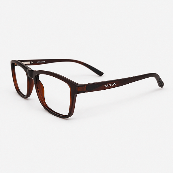 ARMAÇÃO DE GRAU CLIP-ON TRITON EYEWEAR RETANGULAR ACETATO MARROM