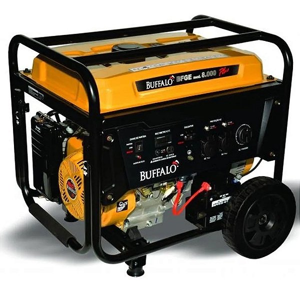 Gerador Buffalo BFGE‑8000 Plus Gasolina 15 CV 8 kVA – Monofásico 115/230 V