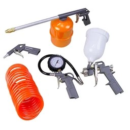 Conjunto de Pistolas para Pintura, Pulverização e Limpeza - 5 Peças