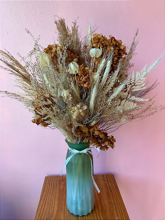 Vaso de Flores Desidratadas Terracota