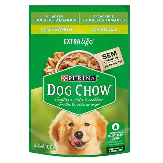 Dog Chow Sache Filhote Frango e Arroz Racas Grandes 100 g