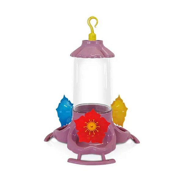 Bebedouro P/ Beija-Flor Pop 3 Flores C/ Chapeu