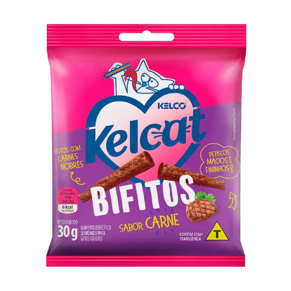 Petisco Kelcat Snack Bifitos Carne 30 g