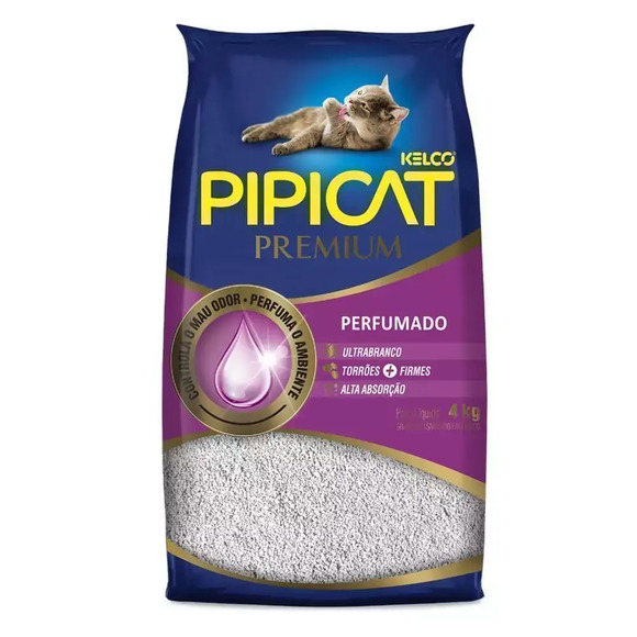Areia Higiênica Pipicat Premium 4 kg