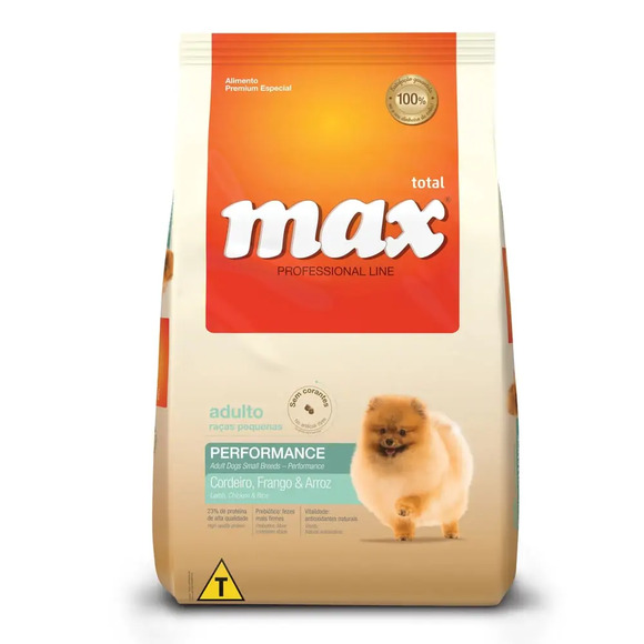 Ração Max Cães Adultos Raças Pequenas Cordeiro, Frango e Arroz 2 kg