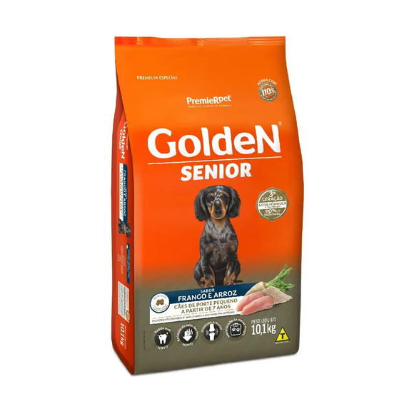 Ração Golden Fórmula Sênior Raças Pequenas Frango e Arroz Mini Bits 10,1 kg