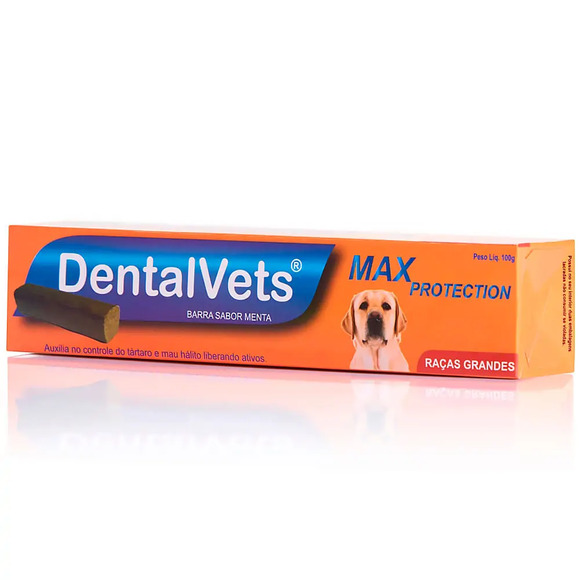 Dentalvets Max Protection Limpa Dentes para Cachorro Raças Grandes Único