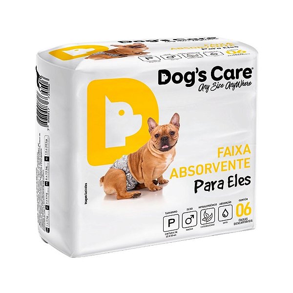 Fralda Higiênica Macho Dogs Care 6 unidades P