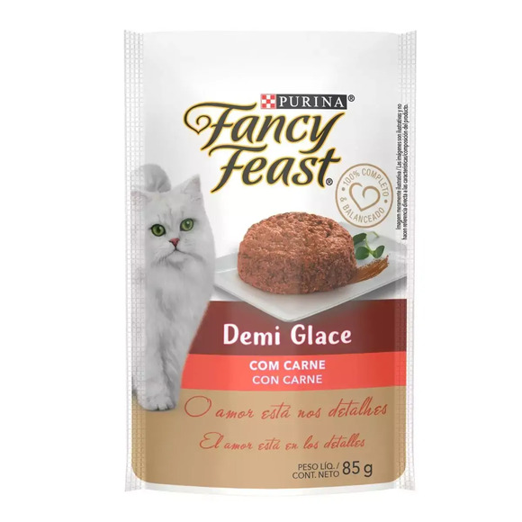 Ração Úmida Fancy Feast Demi Glace Carne 85 g