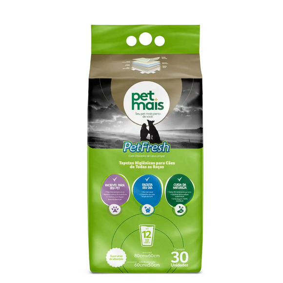 Tapete Higiênico Pet Fresh Petmais 30 unidades