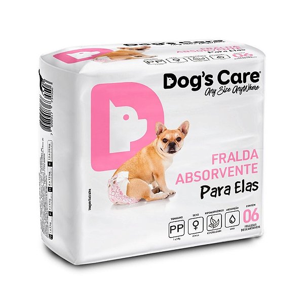 Fralda Higiênica Fêmea Dogs Care 6 unidades PP