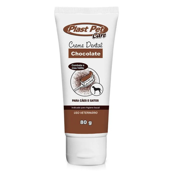 Creme Dental Plast Pet Care Sabor Chocolate 80g Único
