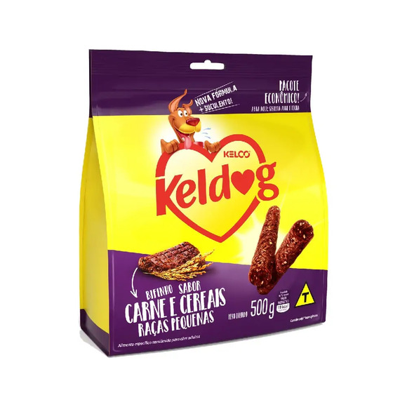 Petisco Bifinho Keldog Carne e Cereais Raças Pequenas 500 g