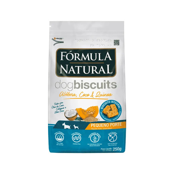 Petisco Fórmula Natural Dog Biscuits Abóbora Cães Adultos Pequeno Porte 250 g