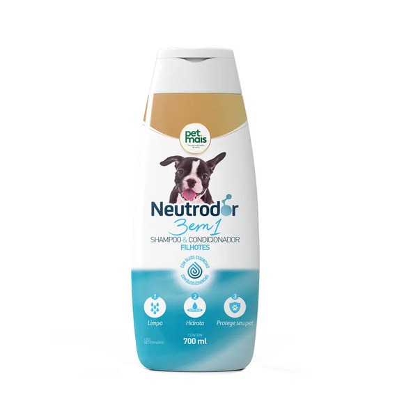 Shampoo e Condicionador 3 em 1 para Filhotes Neutrodor Petmais 700 ml