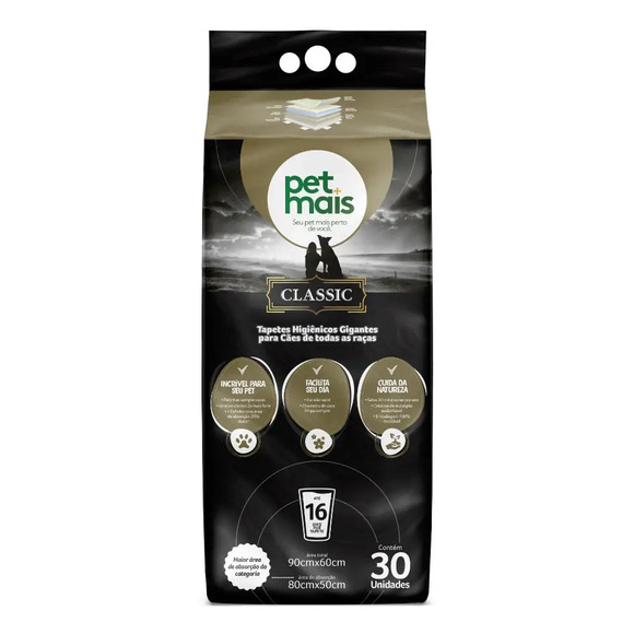 Tapete Higiênico Classic Petmais 30 unidades