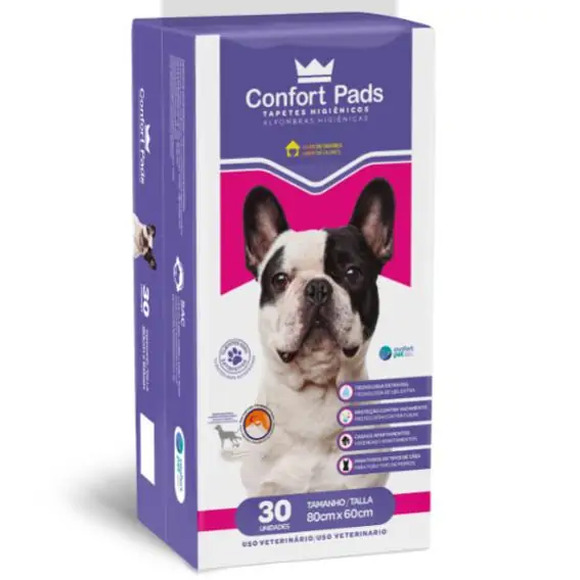 Tapetes Higiênicos Confort Pads 80X60Cm 30 Unidades