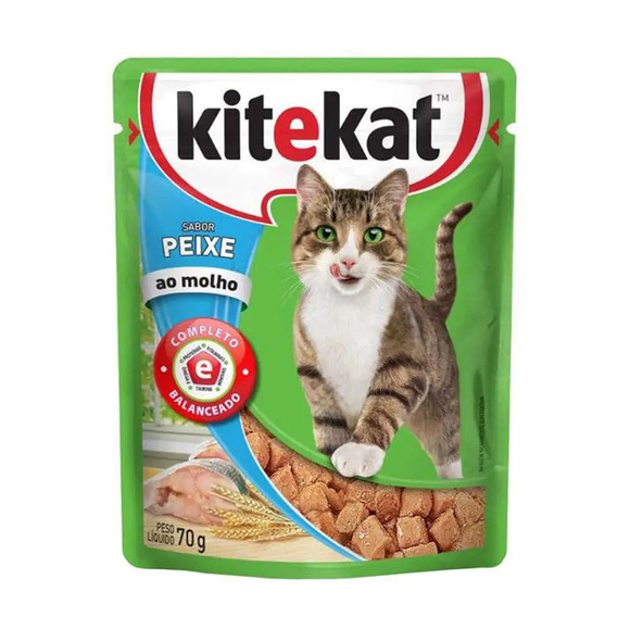 Ração Úmida KiteKat Peixe ao Molho 70 g